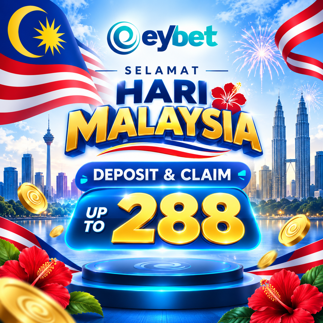 Eybet's Malaysia Day event rewarded players for depositing, with bonuses scaling all the way up to 288 free credit. Here's the recap.