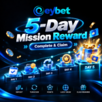 Eybet's 5-Day Mission Reward gives members a daily bonus and points for hitting deposit and turnover targets, plus a 150-point spin for free credits. Here's what each day asks for and how to claim.